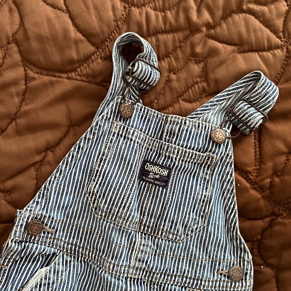 Vintage inspired OshKosh B’gosh railroad stripe overalls 24 months 2T